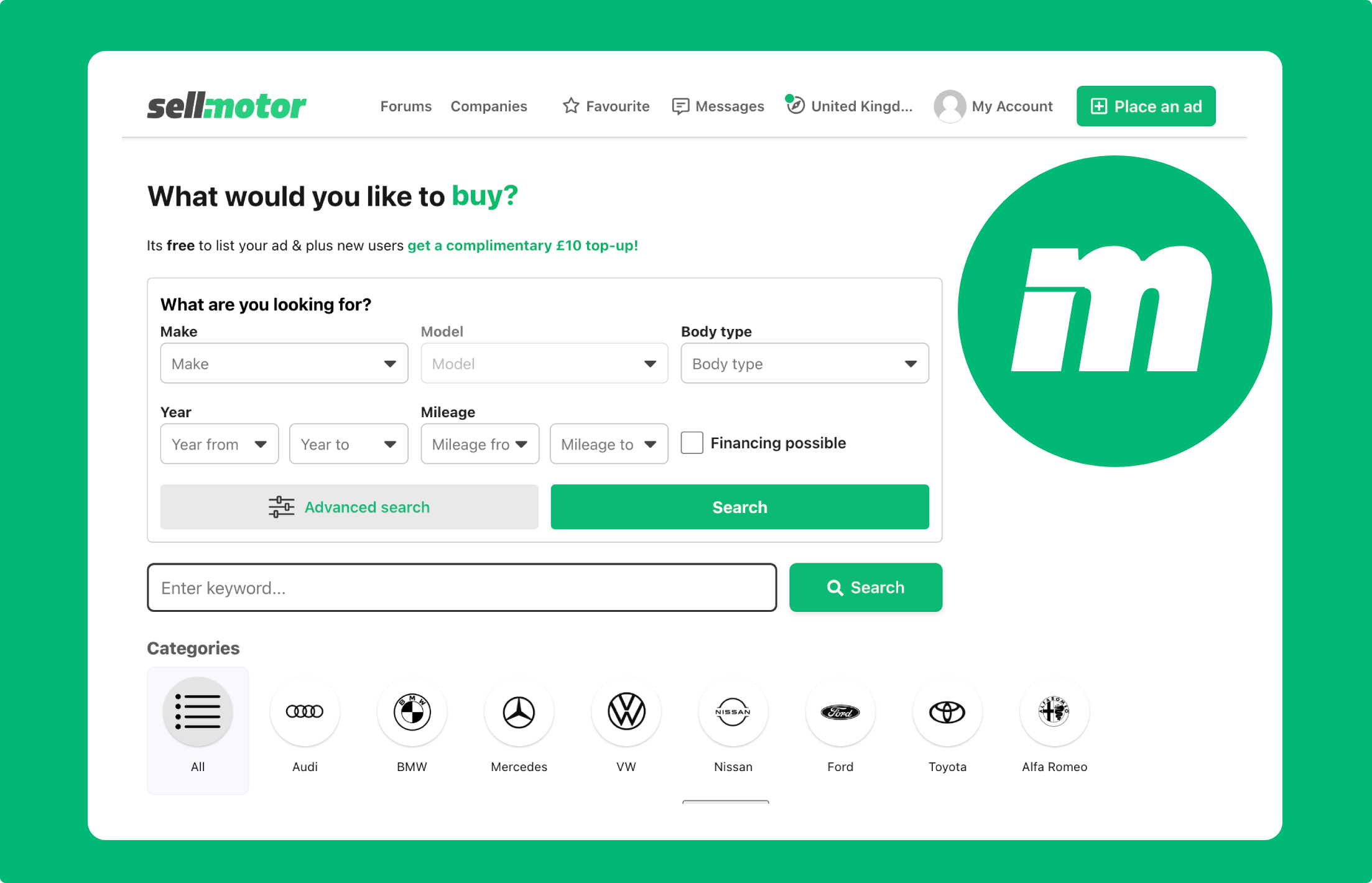 Buy, Sell, Exchange & Bid: Join SellMotor Today and Get £10 Free Credit!